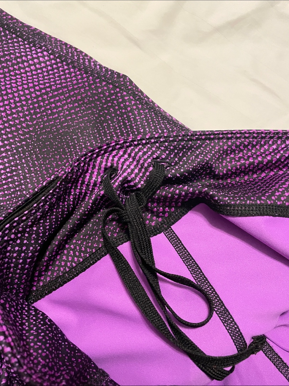 Xersion Purple Patterned Women’s Leggings with Drawstring - Picture 3 of 4